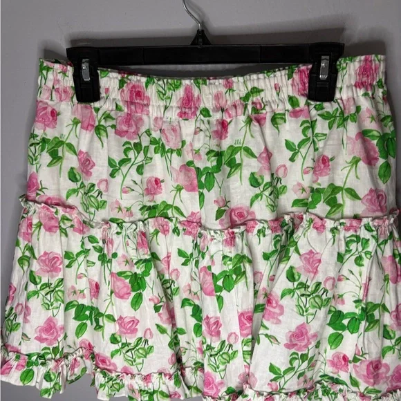 Hill House The Paz Rose Spring Floral Elastic Waist Mini Skirt - Picture 3 of 7